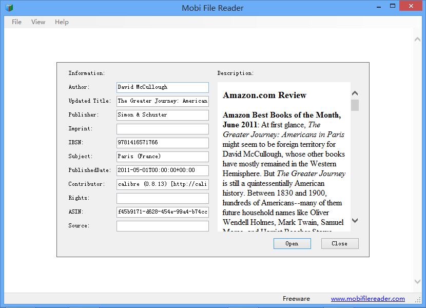 mobi file reader